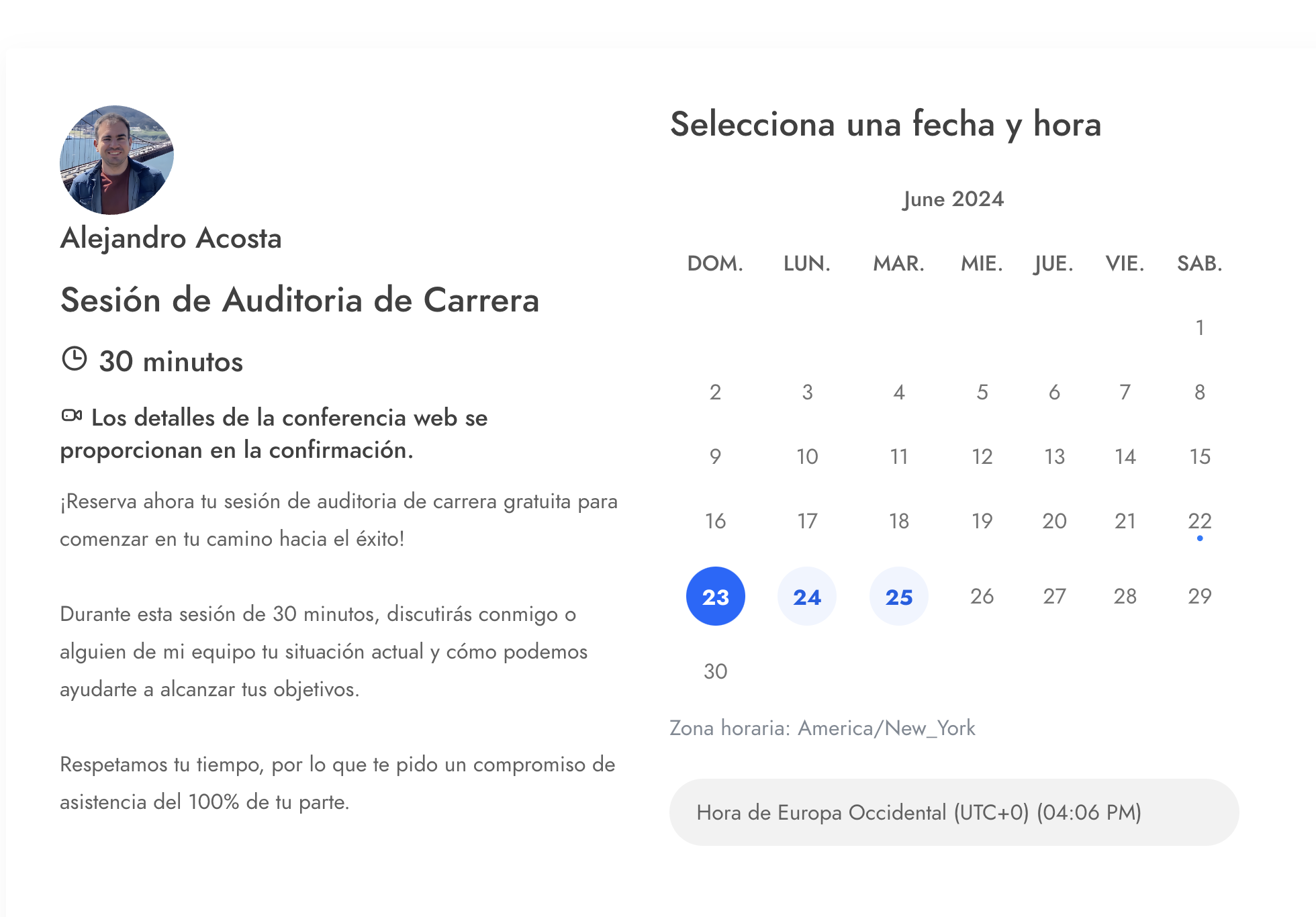 Calendario de reservas